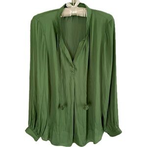 See U Soon Shamrock Green Silky Top, Size M